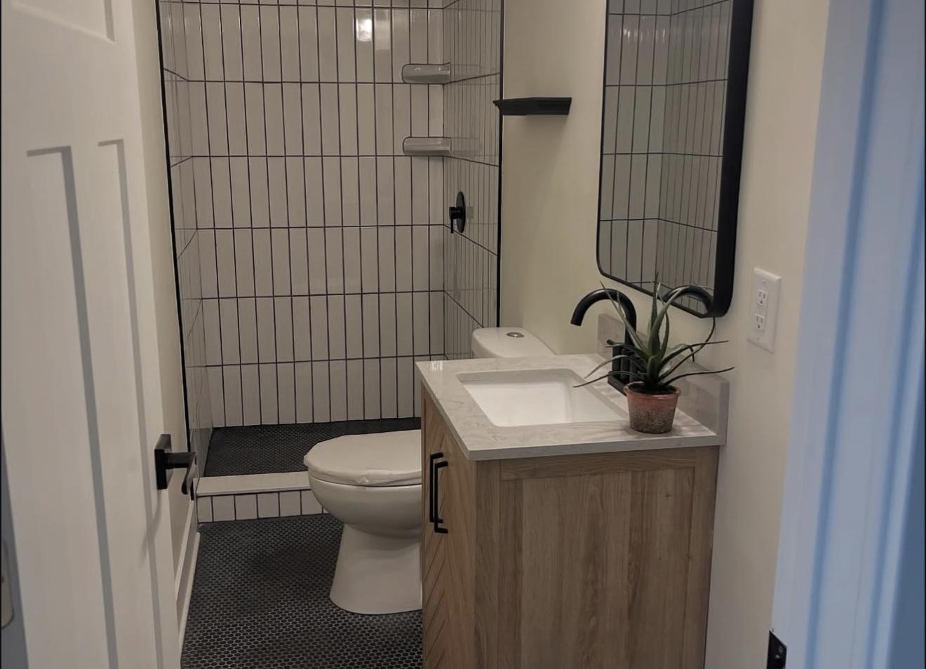 Updated bathroom photographed for a home listing